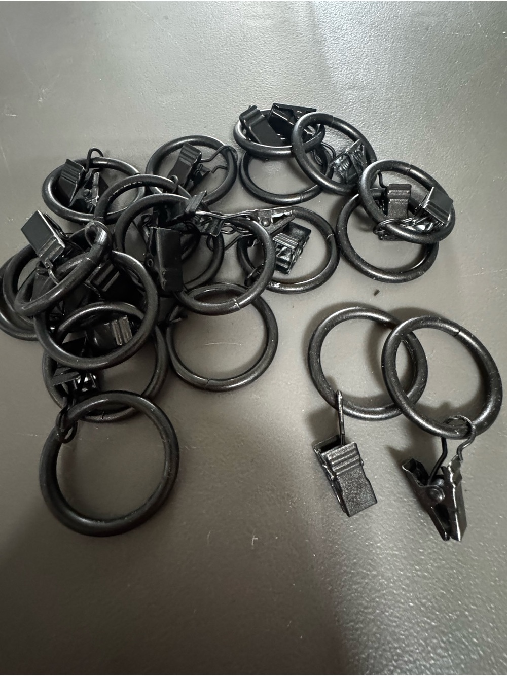 Black Curtain Clips with Rings - Pack of Decorative Drapery Hooks